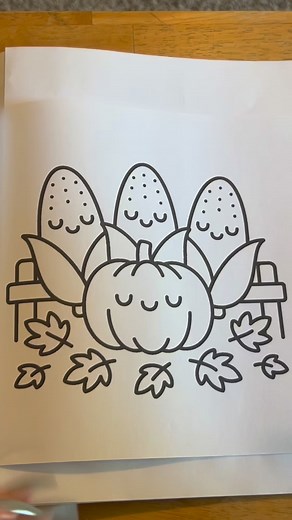 Pumpkin and corn coloring page #adultcoloring #coloringmarkers #letscolor #colorwithme | The Coloring Confessional
