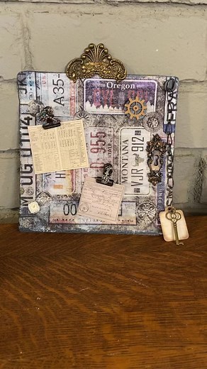 I love this piece I made yesterday in the Mixed Media Mystery Box event! #roycycled #timholtz #mixedmedia | Taterbuggin'