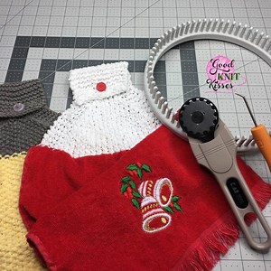 Loom Knit Towel Topper - GoodKnit Kisses