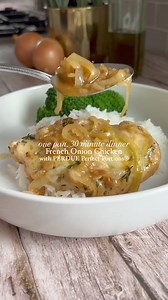 Have you tried cooking French Onion Chicken? It's not that complicated.😋 Watch how @thecookingmawma prepared this elegant and delicious dinner using PERDUE® PERFECT PORTIONS® Boneless, Skinless Chicken Breasts - perfectly sized to cook quickly and evenly in just ten minutes.🍗⏲️🔥 | Perdue Chicken