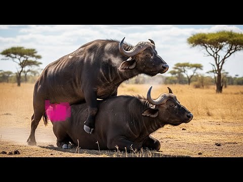 Black Buffalo Mating and Heat#BuffaloMating #AnimalReproduction #BuffaloHeatCycle #FarmingEducation