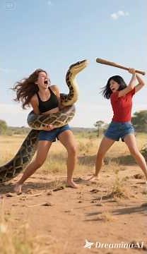 "Terrifying Jungle Encounter – Giant Anaconda Attacks Girl 😱🐍