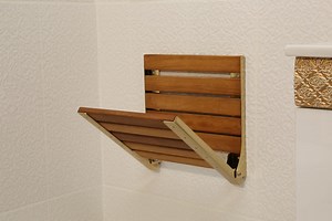 Foldable Shower Seat: Water-resistant Iroko Wood & Stainless Steel - Etsy