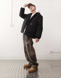 Dickies Plains coat with quilted lining in black | ASOS