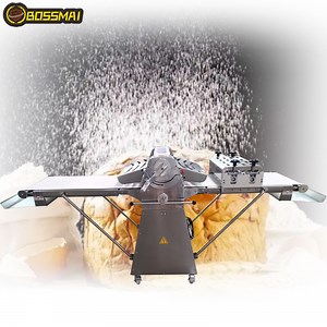 [Hot Item] Commercial Croissants Pizza Dough Roller Sheeting Machinery Automatic Dough Sheeter with Dough Cutting Machine