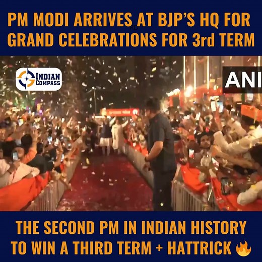 9.5K views · 948 reactions | PM Modi at the victory celebrations! #modi #narendramodi #bjp | Indian Compass Videos | Facebook