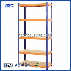 [Hot Item] MDF Board Galvanized Steel Rack Warehouse Storage Shelving Unit for Garage