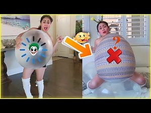 HUGE BALLOON IN MY DRESS BLOW UP | SIT TO POP TRENDING