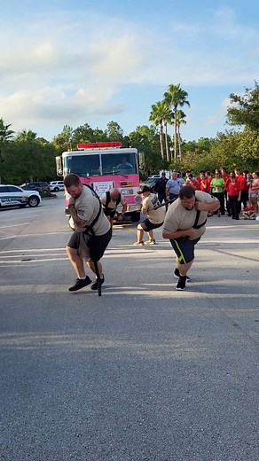 No pain, no gain at the 5th annual Fire Truck Pull for breast cancer awareness! | Flagler County Sheriff's Office