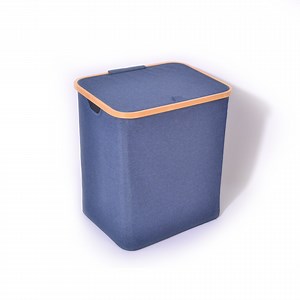 [Hot Item] Folding Bamboo Frame Toy Storage Japanese Clothes Baskets with Cover Laundry Basket Bamboo