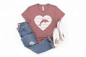 Dolphin Heart Shirt, Unisex Dolphin Lover Tee - Etsy