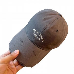 [Hot Item] Soft Top Letter Embroidery Retro Perforated Casual Baseball Cap