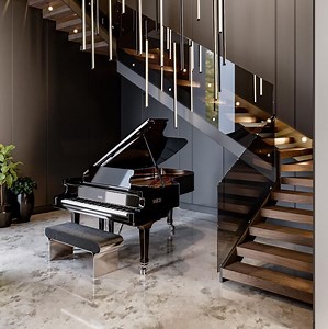 [Hot Item] Modern Luxury Villa Interior Steel Straight Stairs Solid Wooden Stairs Design