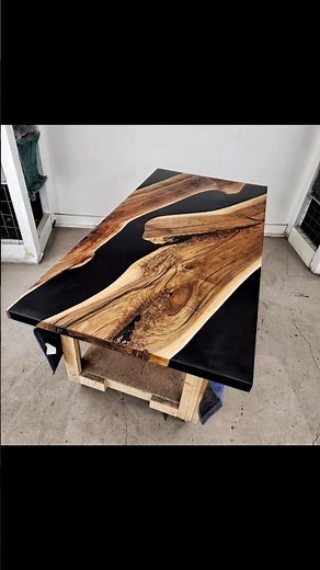 The Classic Black Dining Table 🖤 #diy #epoxy #satisfying Link In Bio For A Table Quote 👆