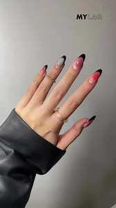 11K views | Aura i czarny french na paznokciach  Łapcie nowy tutorial od @manibellnails Nasze lakiery znajdziesz na stronie mylaq.pl  | MYLAQ | Facebook