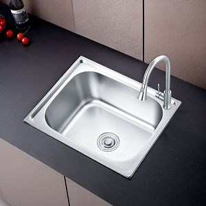 [Hot Item] Modern Commercial 201/304 Stainless Steel Kitchen Sink Top Installation Fregadero Cocina