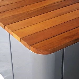 [Hot Item] Stainless Steel Outdoor Wooden Bench Seat Without Backrest Benches