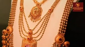 Inspired by traditions, Chettinad Jewellery is a unique collection of temple jewellery, by taking designs of grand temples as muse. Chettinad jewellery has always been a timeless collection, adorned by South Indian brides for centuries. Ranging from chokers to layered chains, this jewellery is known exclusively for its beautifully crafted necklaces, Here is Lekshya, our exclusive Chettinad Jewellery, from the house of Arabian Gold and Diamonds Visit our showroom now / Call us - 97455 05916 . . .