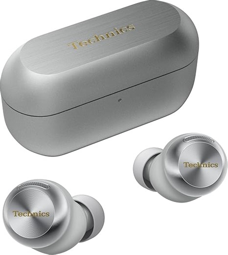 Technics EAH-AZ100E-S Kabellose Kopfhörer mit Geräuschunterdrückung, Bequeme In-Ear-Kopfhörer, Multipoint-Bluetooth, Voice Focus AI, Silber