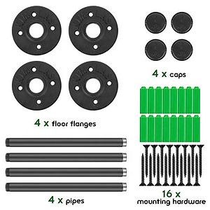 [Hot Item] Black Iron Industrial Shelf Brackets Wall Mounted DIY Bracket Industrial Pipe Furniture Kit