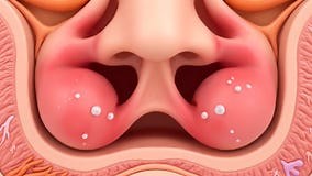 Nasal Congestion Animation Showing Swollen Nasal Turbinates and Mucus Production Medical Illustration Stock Footage - Video of dripping, medicine: 431071050