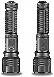 Aluminum Alloy Flashlight with Telescopic Zoom Light Bulb P50 3-Speed Adjustment for Walking, Hiking, Camping, Tactical Flashlight