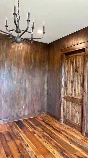 A beautiful gold , copper and java finish over kaffee Venetian plaster. When we were painting the homeowner was tending to her hive! | AF Decorative, Inc.