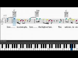 One by U2 - Easy piano tutorials with leadsheet and chords