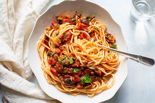 This Pasta Puttanesca Is The OG Pantry Pasta