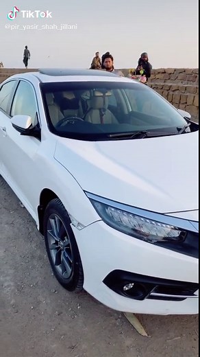 Sleek White Honda Car at Sea View Karachi