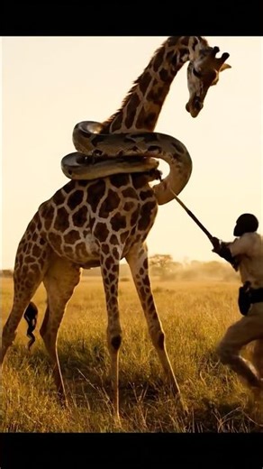 A Giraffe Escapes Danger Thanks to Quick Rescue Efforts #wildliferescue #wildlife #movie