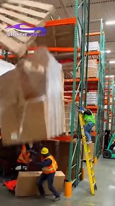 Workers unknowingly overload a warehouse rack, leading to a sudden collapse | Justinthelightguy