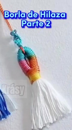 9.5K views · 153 reactions | Borla de hilo Hilaza para pulseras parte 2 #hilazas #krásy #borla #hilo #pulseras #bisuteria # | Cursos en Línea y Tutoriales de Bisutería KRÁSY | Facebook
