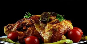 Rotating Chicken on Plate