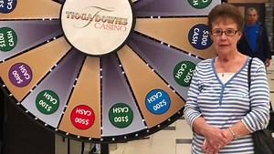 The rain can't put out our flaming hot seats! We're 'turning' the corner into August with a hot new Friday night promotion! Play between 5pm-10pm tonight and you could be one of our 12 lucky hot seat winners that get to SPIN to WIN in our $60K Winners Wheel Giveaway! Two winners will be drawn every hour to receive a guaranteed $500 in Free Play, plus they get a chance to spin the wheel for up to an additional $500.00 in Cash! Here's our first lucky 5:00pm winners, Michael H and Carol W! What wil