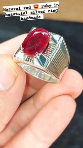 22K views · 448 reactions | Natural red  ruby in beautiful silver ring handmade | Gems Pak | Facebook