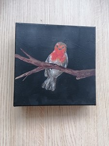 Cute Robin Bird Painting - Etsy UK