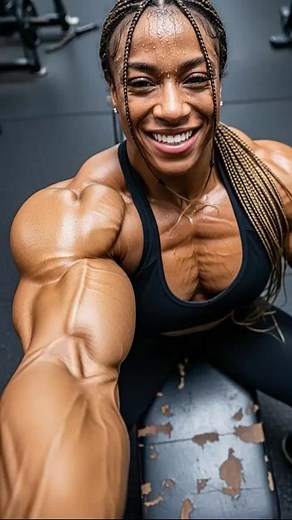 Up close with these arms—can you resist the urge to feel my strength? Every flex is a tease for you. Check out more at FBBGrowth.com. What’s your ultimate muscle fantasy? 💪😘 #WomenInBodybuilding #MuscleStrength #FitAndBold #PowerFantasy #GymGoddess