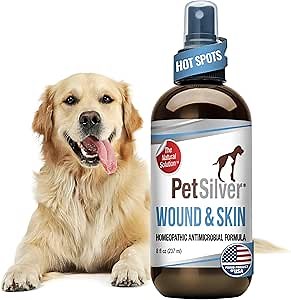 Hot Spot Treament for Dogs, Colloidal Silver Gel Wound Care for Dogs, Cats, Horses, Relief of Rashes, Irritations, Itch, Bites, Burns, Scratches, Minor Cuts, Coat Care, Vet Recommended, Made in USA