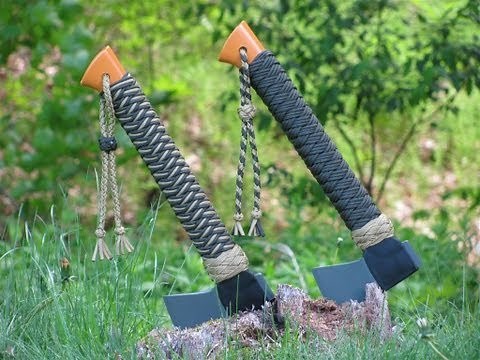 Paracordist How To tie the Turks Head knot PART 4 - example Fiskars Camp Hatchet handle (FINAL)