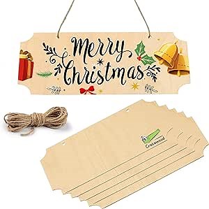 5 PCs Blank Wooden Signs to Paint - Unfinished Wood Crafts Blanks Wooden Plaques for Crafts - Unfinished Wood Signs DIY, Hanging Decorations, Painting & Wood Burning