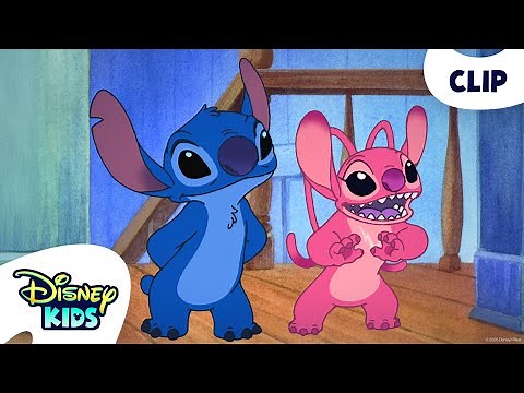 Stitch Meets Angel 😍 | Lilo & Stitch: The Series | ‪@disneykids‬