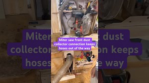 Miter saw dust collection front port for hose management #woodshop #woodworking #mitersaw