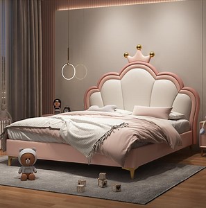 [Hot Item] Hot Sale Modern Luxury European Style Crown Bed for Princess Bedroom Furniture