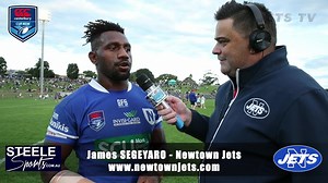 Jets TV and Alby from Steele Sports catches up with Newtown Hooker, James Segeyaro after the Jets Trilling 26 - 24 round 8 win over the Rabbitohs. | Newtown Jets