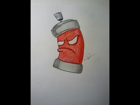 How to draw a graffiti spraycan