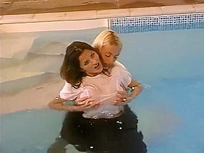 Wet Lesbian Girls in pool 4