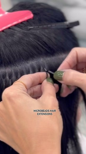 Microbead hair extensions are a great option for medium to thick hair as they provide a seamless and natural look. These extensions typically need to be moved up every 2 months to ensure they stay in place and maintain their appearance. This regular maintenance schedule helps to keep the extensions looking fresh and prevents any damage to the natural hair. | Siutse Miami | Facebook