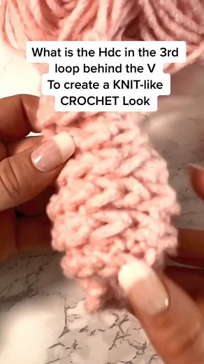 6.9K views · 63 reactions | Have you tried the HDC in the 3rd loop behind the V to get the knit look? It's super fun! You can find the full tutorial here: https://www.nickishomemadecrafts.com/hdc-3rd-loop/ #crochet #diycrafts #yarn | Crochet Patterns & Tutorials by Nicki's Homemade Crafts | Facebook