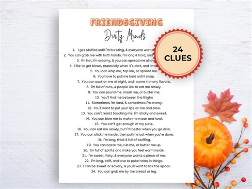 Friendsgiving Dirty Minds Game, Ladies Night Games, Adult Party Game, Girls Night Games, Friendsgiving Trivia Night, Virtual Party Game - Etsy